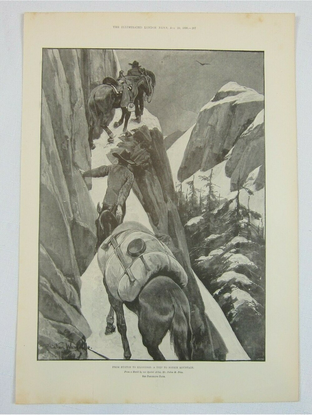 Antique 1898 Print Canada Euston to Klondike Trip Sophie Mountain Julius M Price